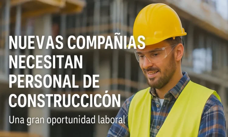 Nuevas compañías necesitan personal de construcción