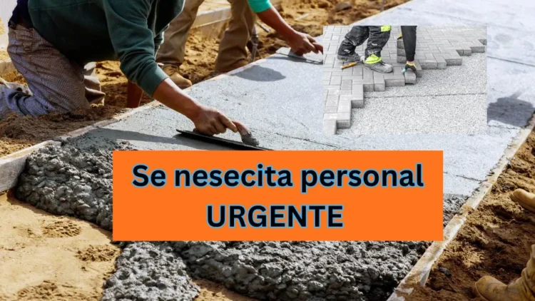 Se nesecita personal de construcción para construir veredas